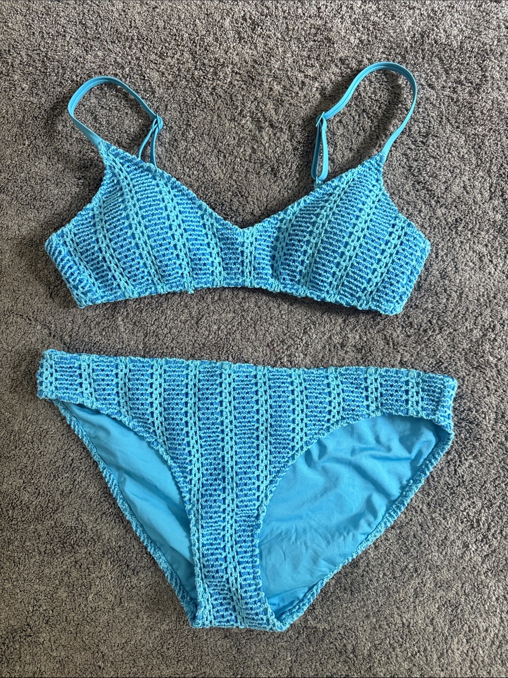 aerie Blue Crochet Bikini Set
